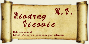 Miodrag Vićović vizit kartica
